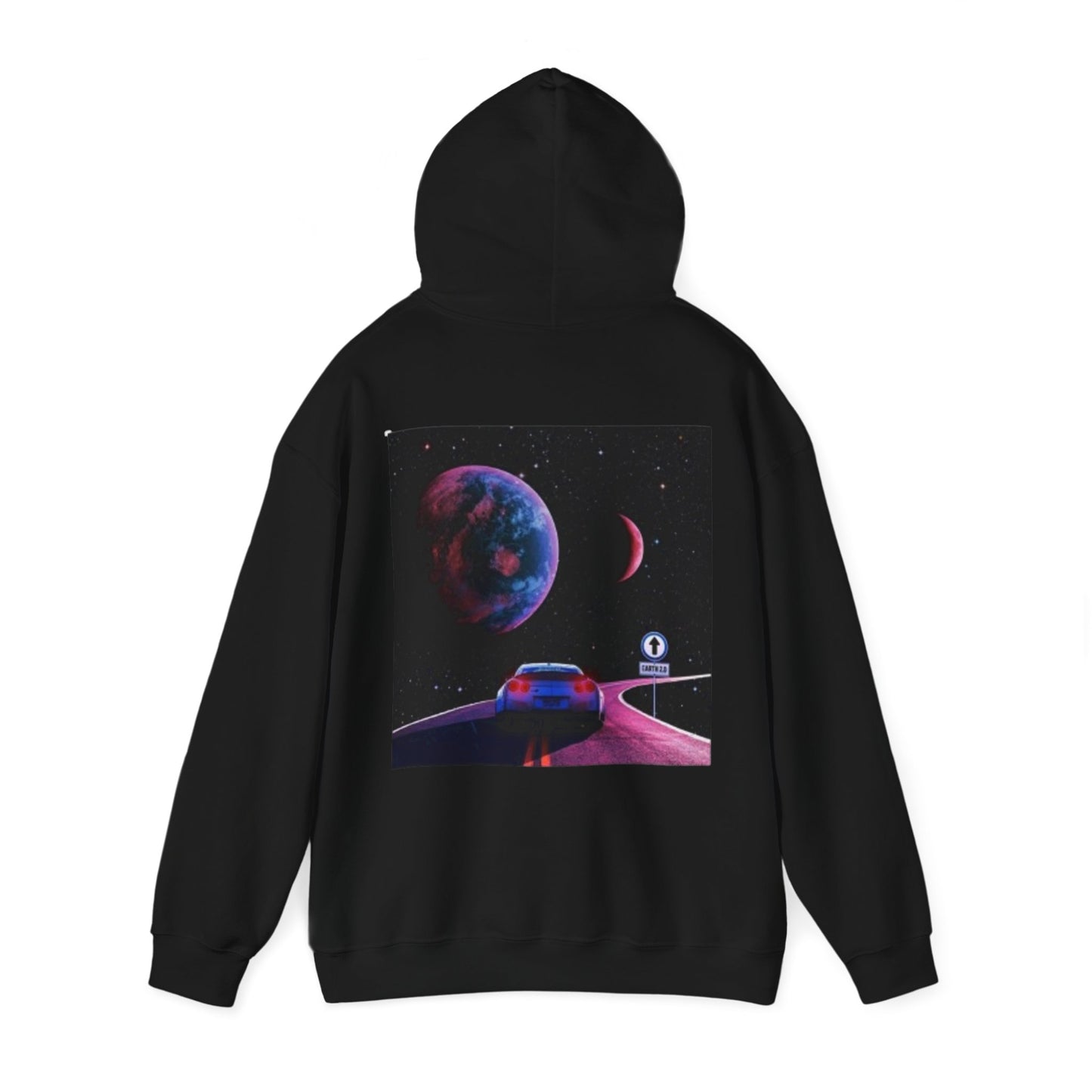 Cosmic Adventure Unisex Hooded Sweatshirt - Outer Space Road Trip Design