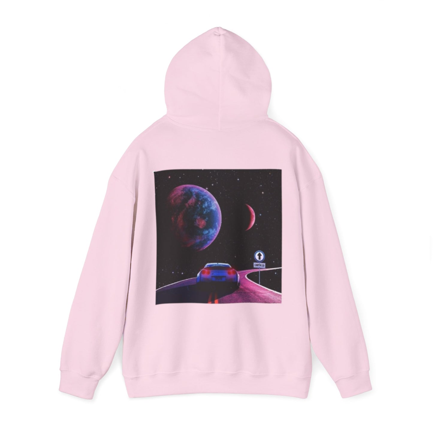 Cosmic Adventure Unisex Hooded Sweatshirt - Outer Space Road Trip Design