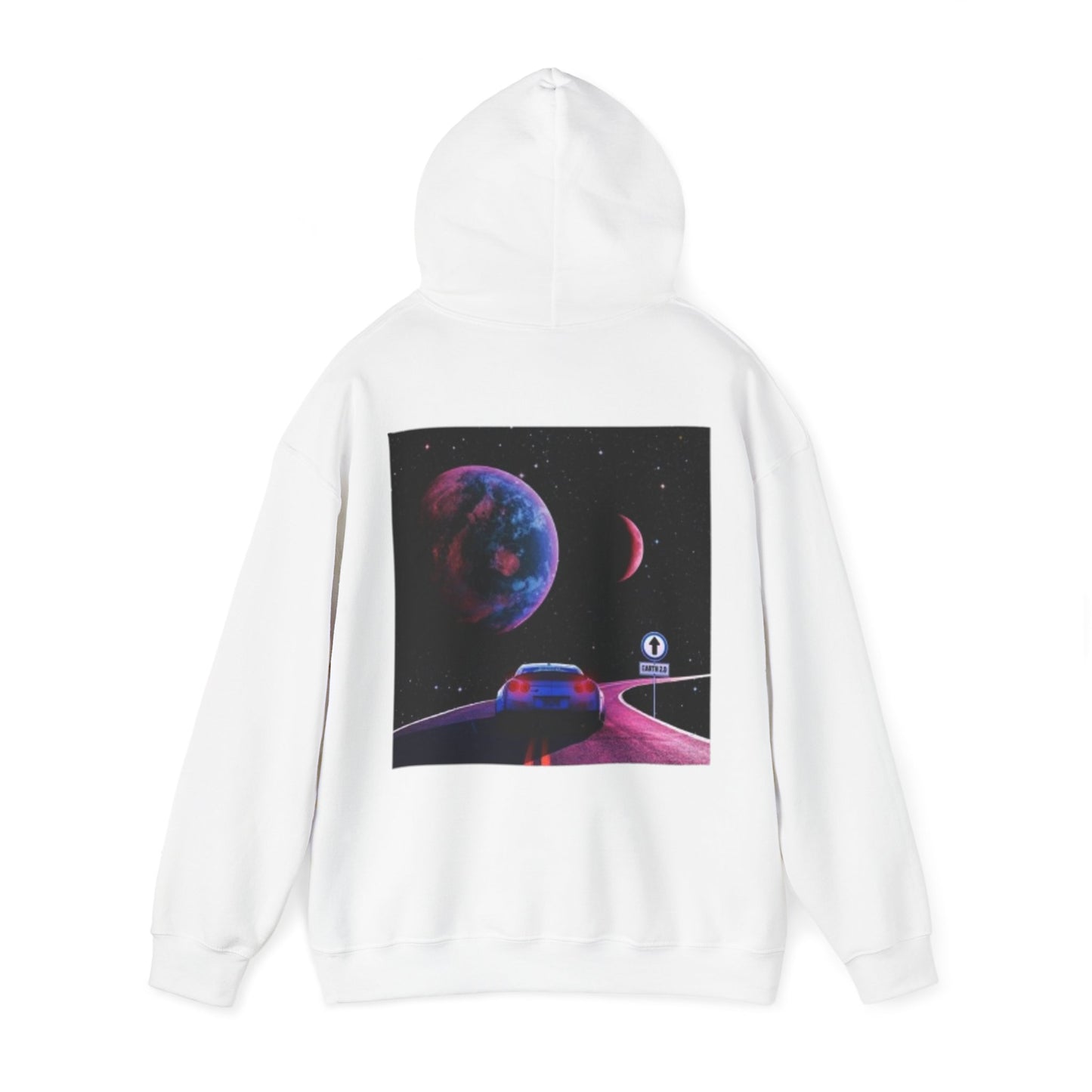 Cosmic Adventure Unisex Hooded Sweatshirt - Outer Space Road Trip Design